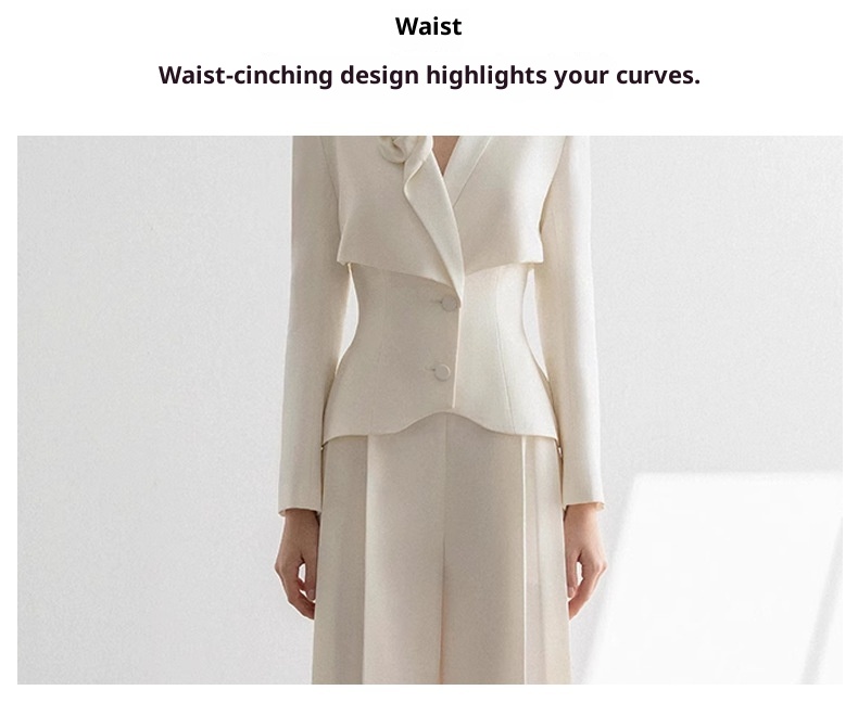 Ensemble tailleur élégant haut de gamme pour femme, pantalon droit, collection printemps-automne 2025, couleur abricot, deux pièces, style professionnel._voghion.com