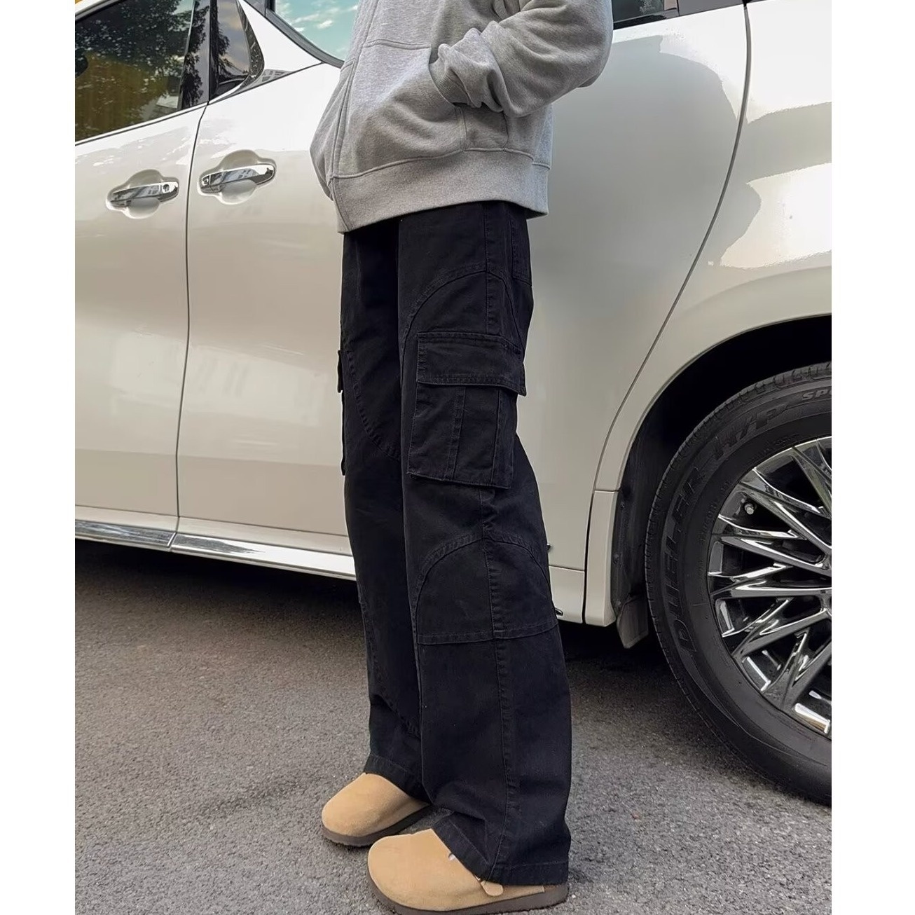 boy American Style Multi-Pocket Cargo For Men Spring New Cleanfit Straight High Street Casual Sports Wide-Leg Pants_voghion.com