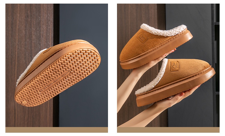 Zees New Cross-Border Foreign Trade Men Winter Fleece-Lined Warm Home Shoes Non-Slip Lamb Wool Cotton Slippers For Women_voghion.com