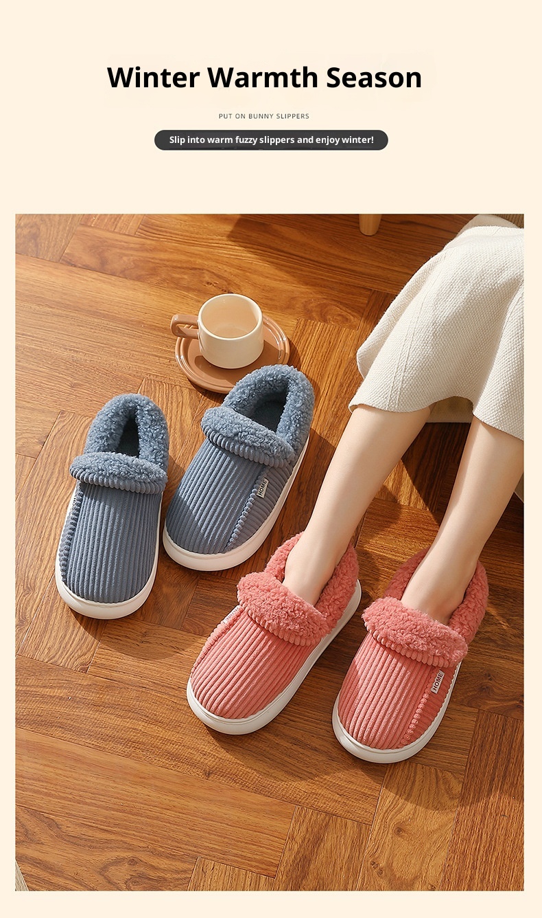 Zees Plush Warm Shoes Men Winter Outdoor Wear Middle-aged And Elderly Home Indoor Thick-soled Non-slip Closed-back Cotton_voghion.com