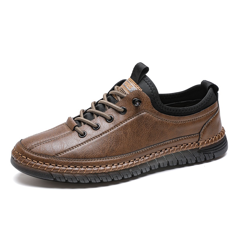 Voyage Voyage 2024 Spring And Autumn New Men's Casual Shoes Handmade Leather Soft Sole Slip-On Loafers 1102_voghion.com