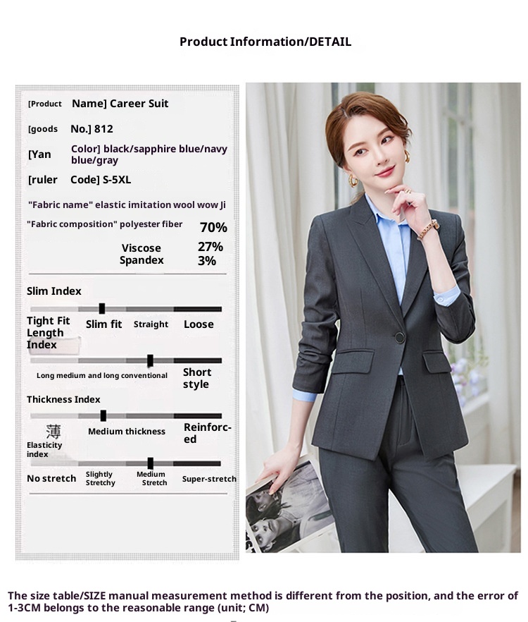 girl Girl Formal Women's Workplace College Student Interview Suit 2023 Autumn Professional Elegant Hotel Manager Front Desk_voghion.com