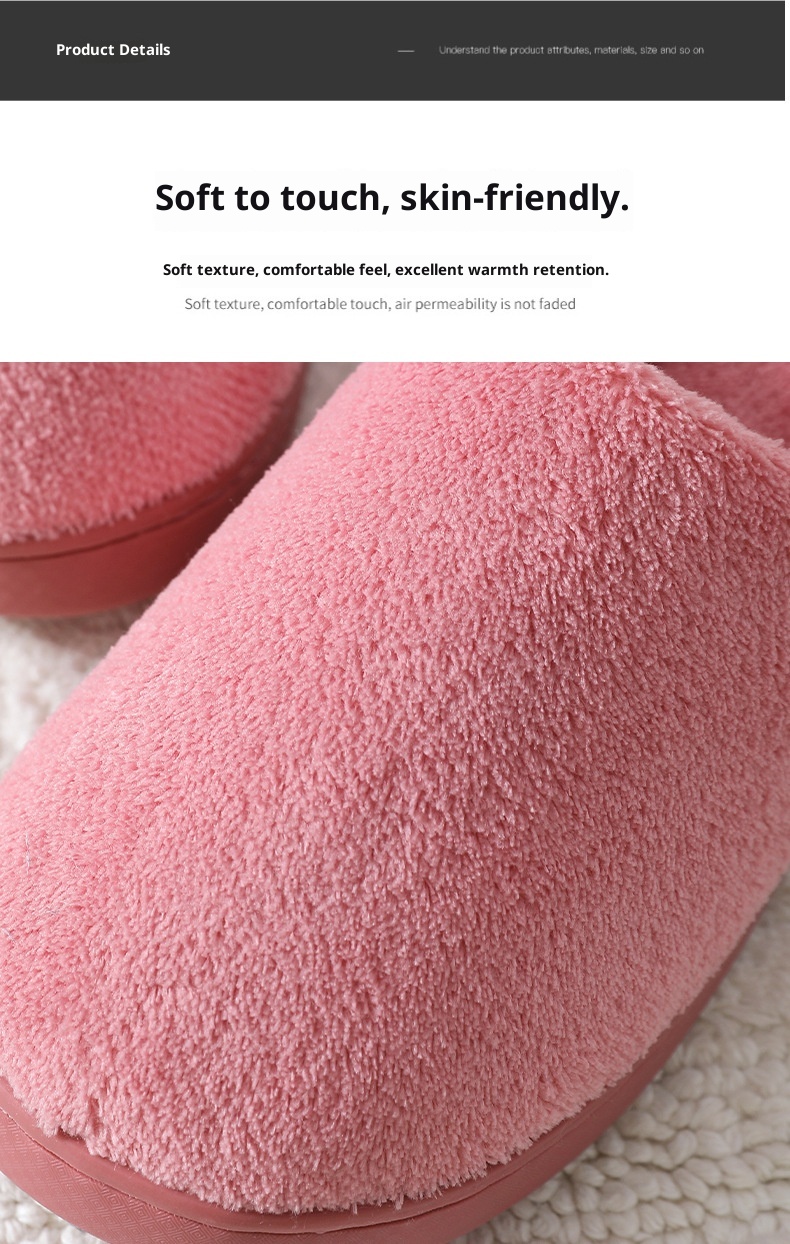 Zees Autumn Winter Women's Cotton Couple Cartoon Home Thick Sole Korean Style Warm Maternity Shoes Non-Slip Men's Wool_voghion.com