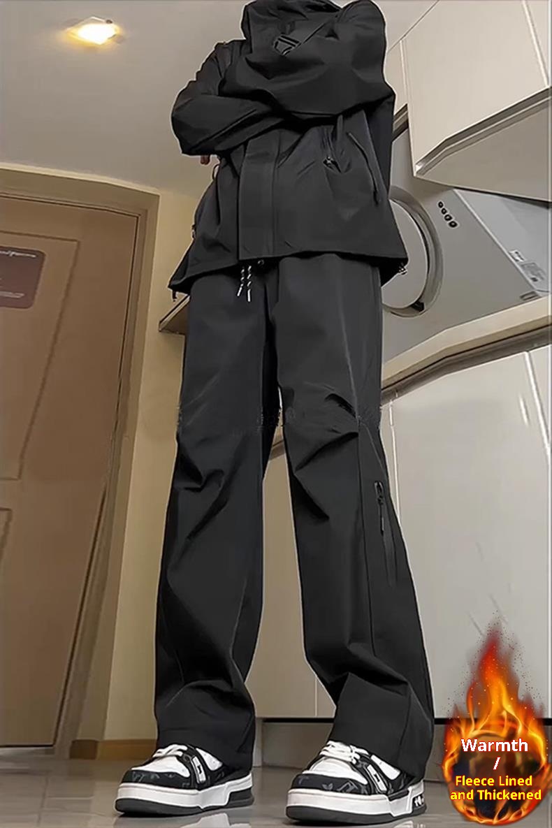 Pantaloni da trekking impermeabili antipioggia per uomo, autunnali e invernali, foderati in pile, funzionali in stile americano_voghion.com