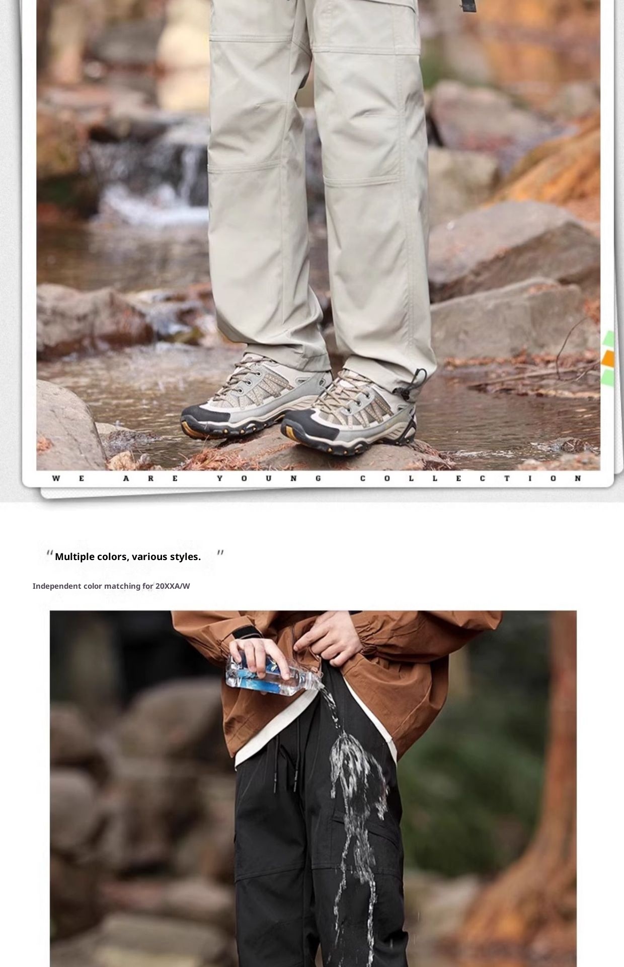 Pantalon cargo décontracté en polaire molletonnée HJCAMEL Outdoor Hiking pour homme, automne-hiver 2024_voghion.com