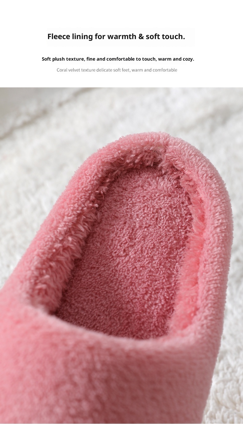 Zees Autumn Winter Women's Cotton Couple Cartoon Home Thick Sole Korean Style Warm Maternity Shoes Non-Slip Men's Wool_voghion.com