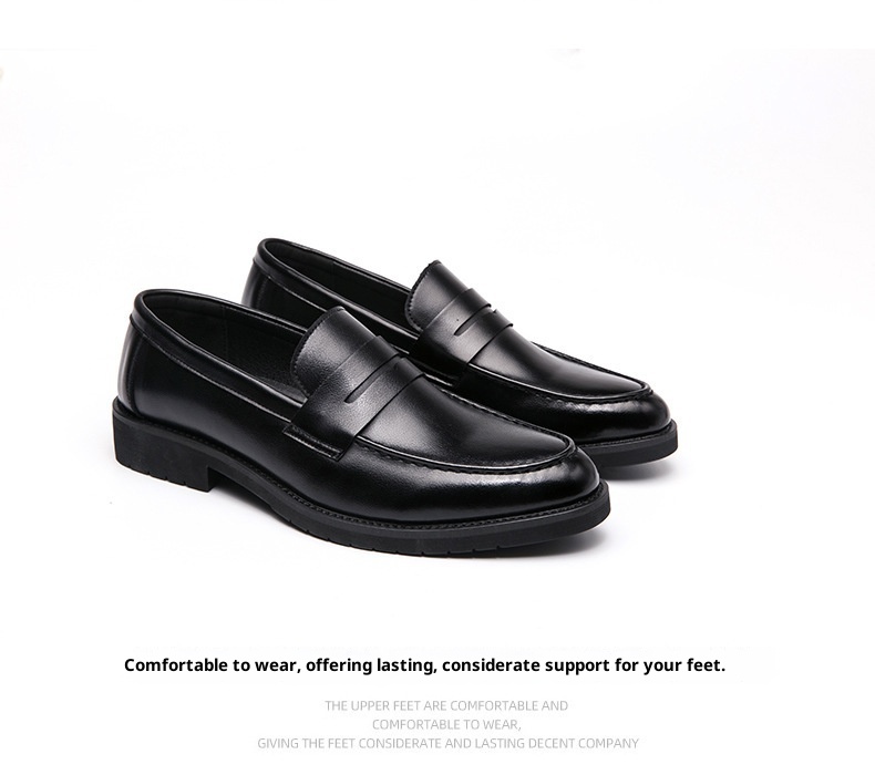 Voyage Voyage Summer Soft Surface Loafers Men's Slip-On Business Casual Thick-Soled Leather Groomsmen Shoes_voghion.com