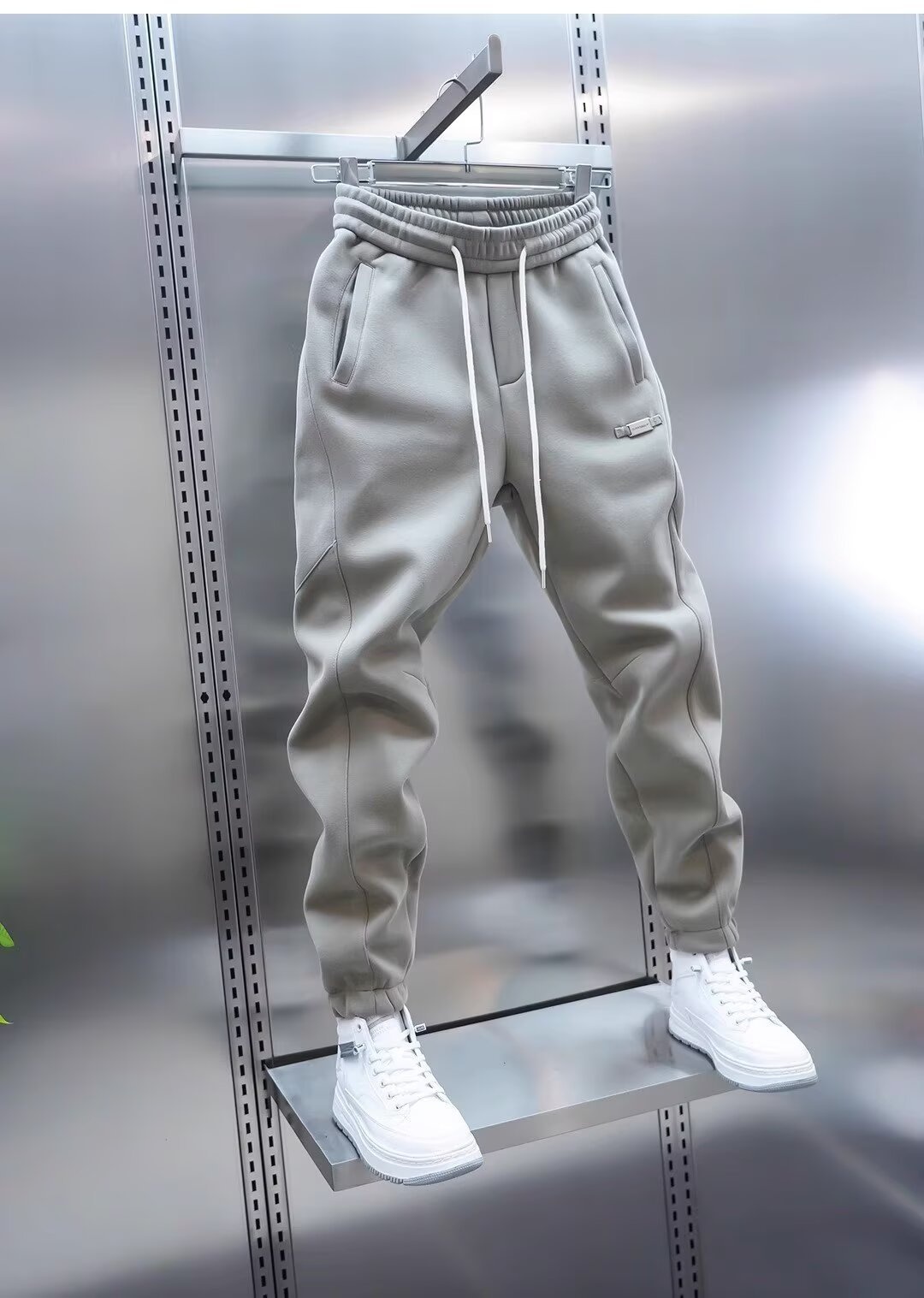 Pantalon de jogging décontracté et tendance pour homme, couleur unie, style printemps, élastique et polyvalent, noir_voghion.com