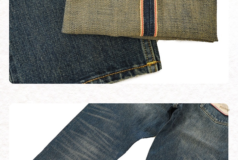Jean homme Boy Red Ear Denim Automne Nouveau Haut de gamme Classique Standard Droite Épais 16OZ_voghion.com