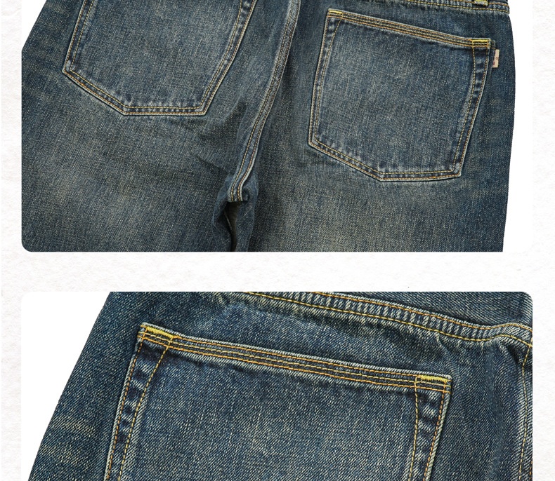 Jean homme Boy Red Ear Denim Automne Nouveau Haut de gamme Classique Standard Droite Épais 16OZ_voghion.com