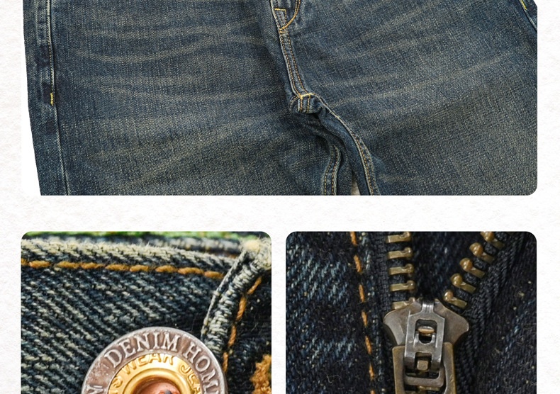 Jean homme Boy Red Ear Denim Automne Nouveau Haut de gamme Classique Standard Droite Épais 16OZ_voghion.com