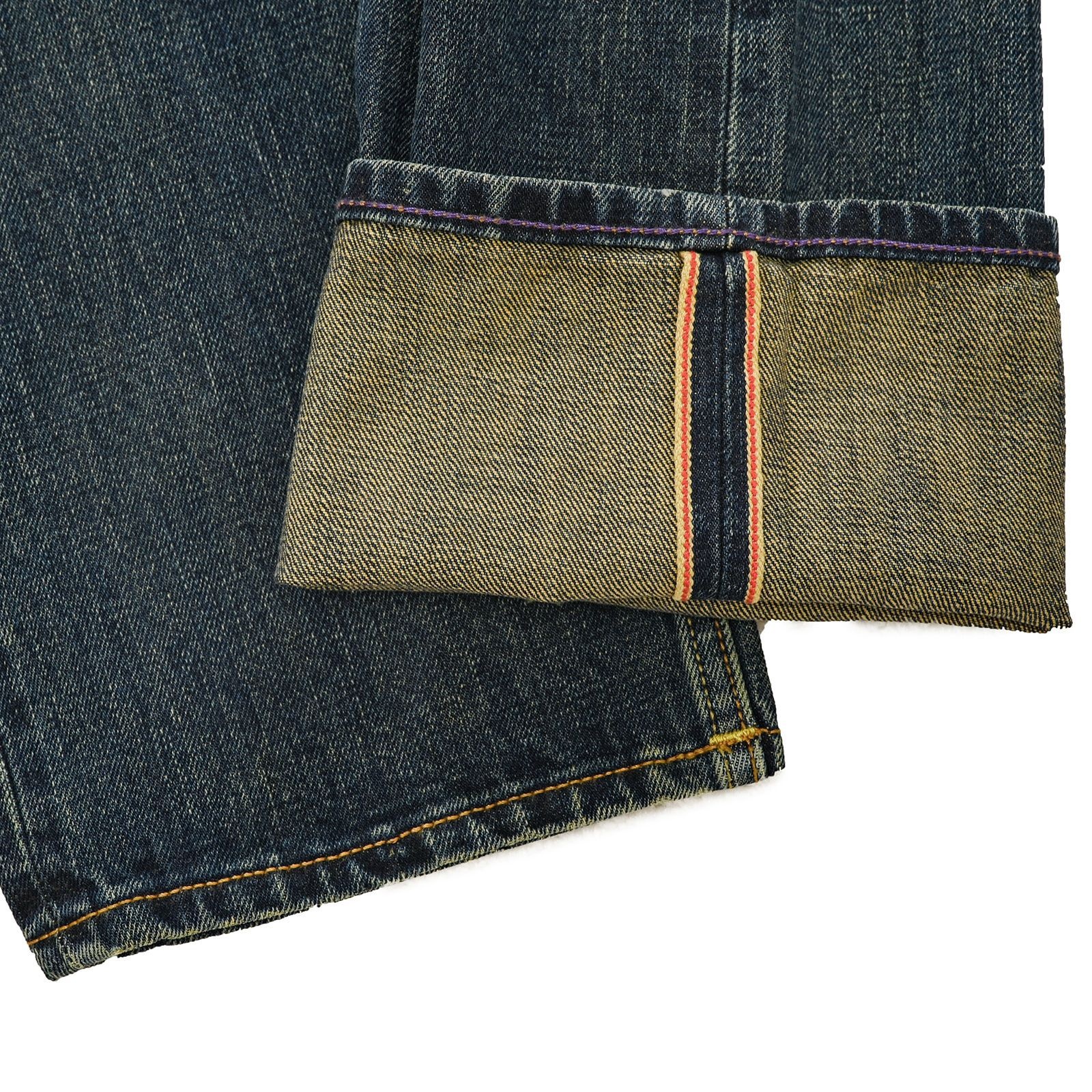 Jean homme Boy Red Ear Denim Automne Nouveau Haut de gamme Classique Standard Droite Épais 16OZ_voghion.com