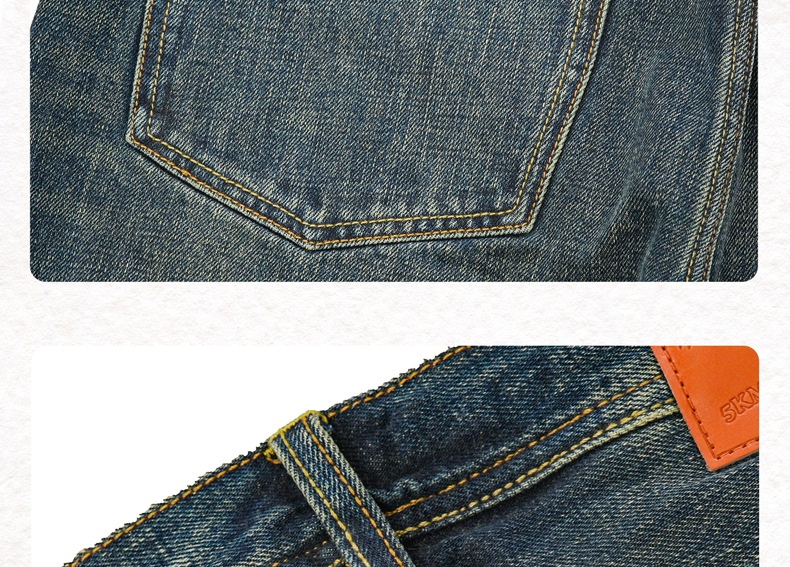 Jean homme Boy Red Ear Denim Automne Nouveau Haut de gamme Classique Standard Droite Épais 16OZ_voghion.com