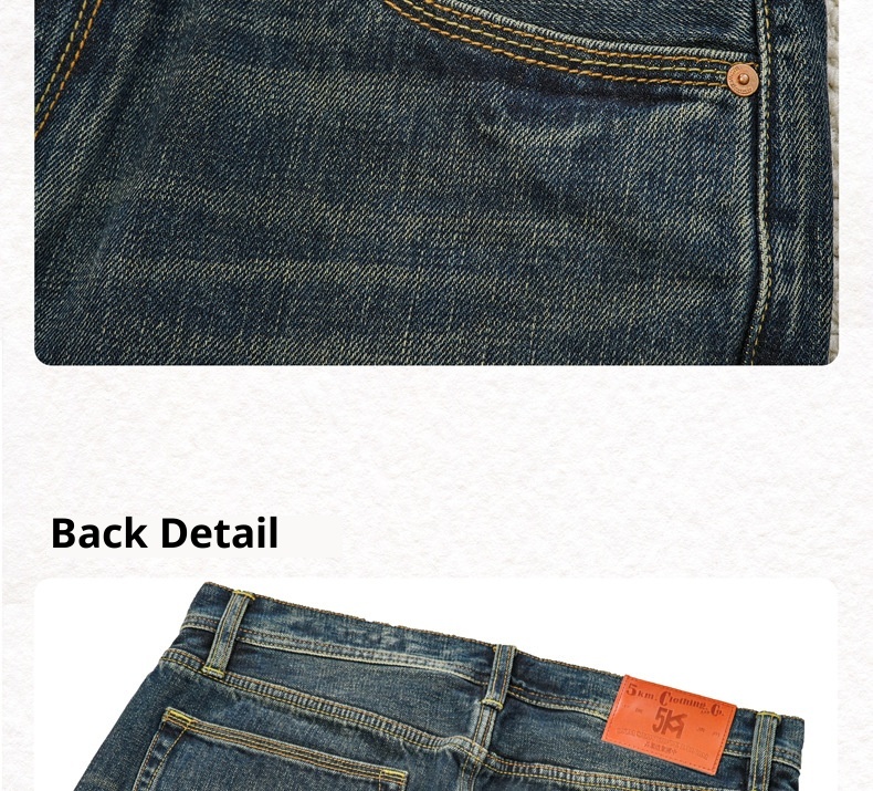 Jean homme Boy Red Ear Denim Automne Nouveau Haut de gamme Classique Standard Droite Épais 16OZ_voghion.com