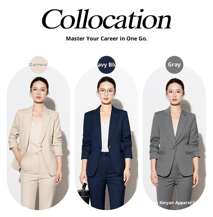 girl Girl Gray Professional Suit Set For Women, Autumn And Winter New Business Workwear, Property Sales Work Uniform, Commuting_voghion.com