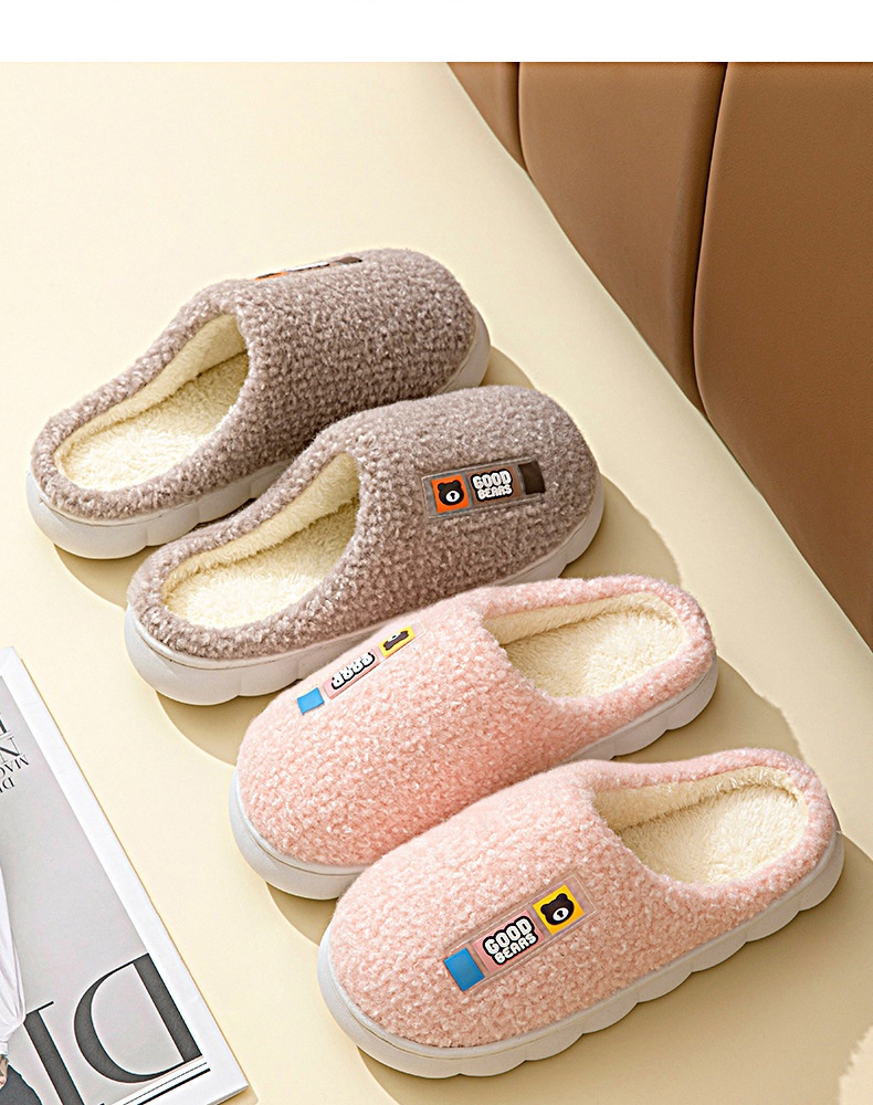 Zees Women's With Fleece Lining, Thickened For Home Use, Autumn And Winter Indoor Warmth, Thick Sole, Non-Slip, Closed Heel,_voghion.com