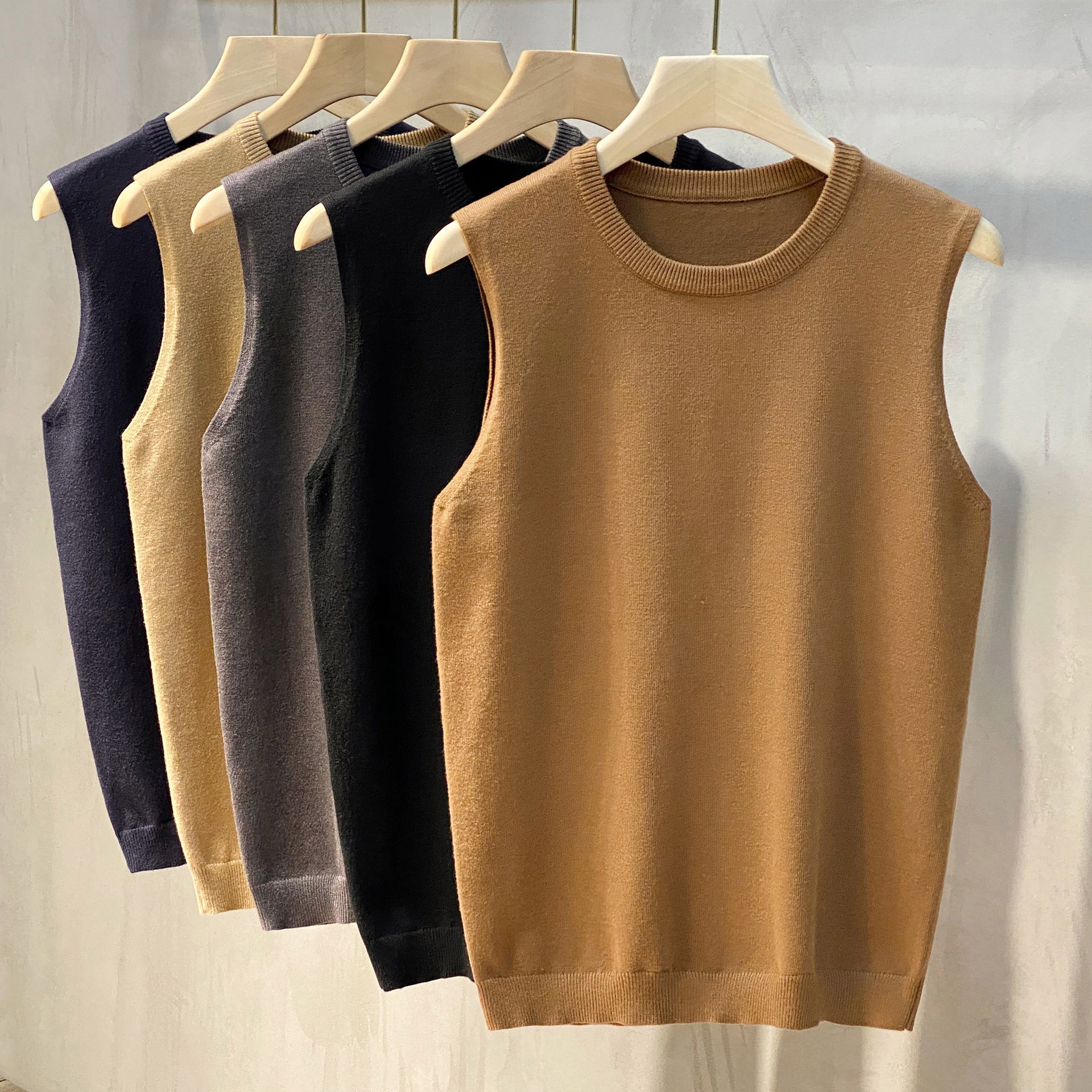 ragazzo Ragazzo Ragazzo Ragazzo 2022 Autunno Inverno Nuovo Senza Maniche Lavorato a Maglia Stile Coreano Leggero Maturo Casuale Largo Girocollo Maglione Gilet Per Uomo_voghion.com