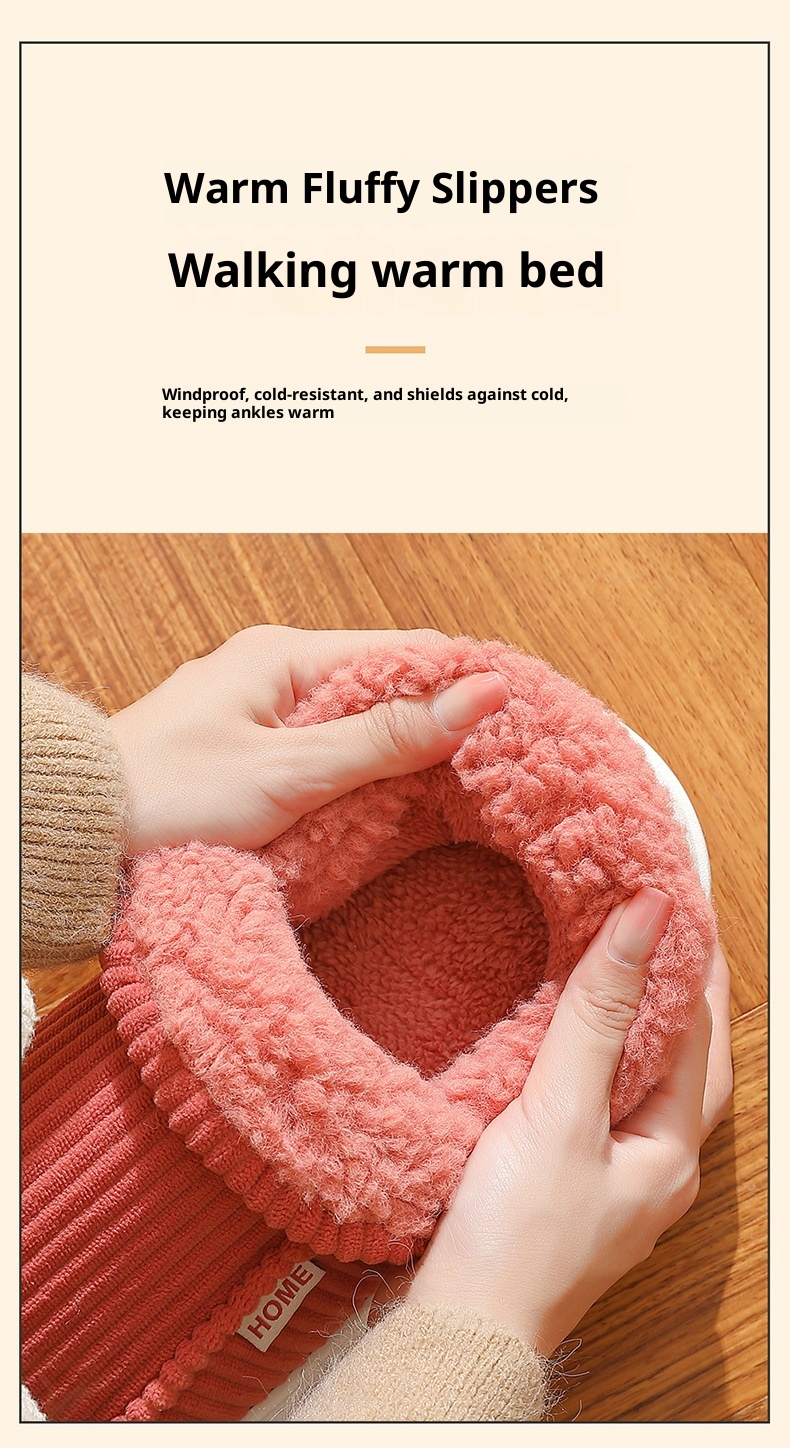 Zees Plush Warm Shoes Men Winter Outdoor Wear Middle-aged And Elderly Home Indoor Thick-soled Non-slip Closed-back Cotton_voghion.com