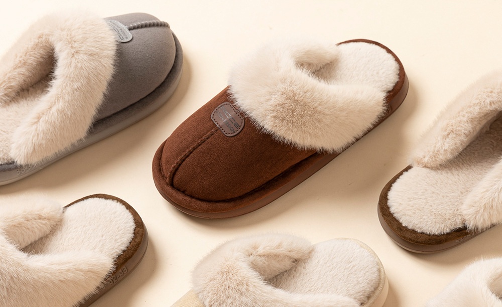 Zees Qingchen 2025 Winter New Fleece Floor Mop For Women, Plush Warm Indoor Thick Sole Non-Slip Cotton Slippers_voghion.com