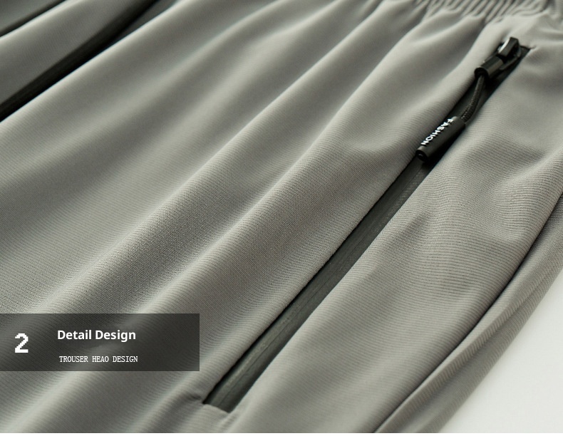 Pantaloni sportivi elastici da uomo, pantaloni estivi sottili in seta ghiacciata di grandi dimensioni, pantaloni lunghi dritti casual traspiranti ad asciugatura rapida per uomo_voghion.com