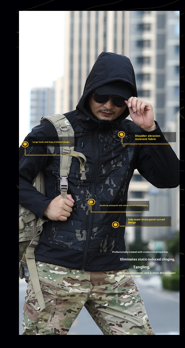 boy Boy Angken Autumn Winter Xuanwu Outdoor Tactical Cotton Men Warm Windproof Waterproof Camouflage Jacket Commuter Coat_voghion.com