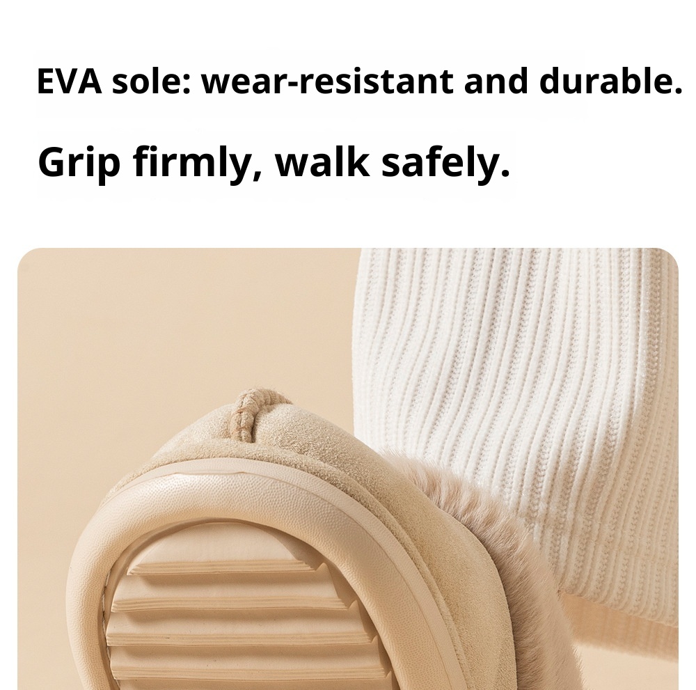 Zees Qingchen 2025 Winter New Fleece Floor Mop For Women, Plush Warm Indoor Thick Sole Non-Slip Cotton Slippers_voghion.com