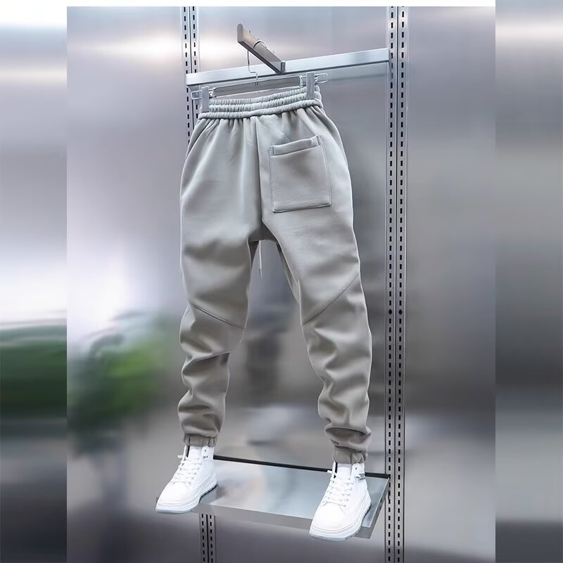 Pantalon de jogging décontracté et tendance pour homme, couleur unie, style printemps, élastique et polyvalent, noir_voghion.com