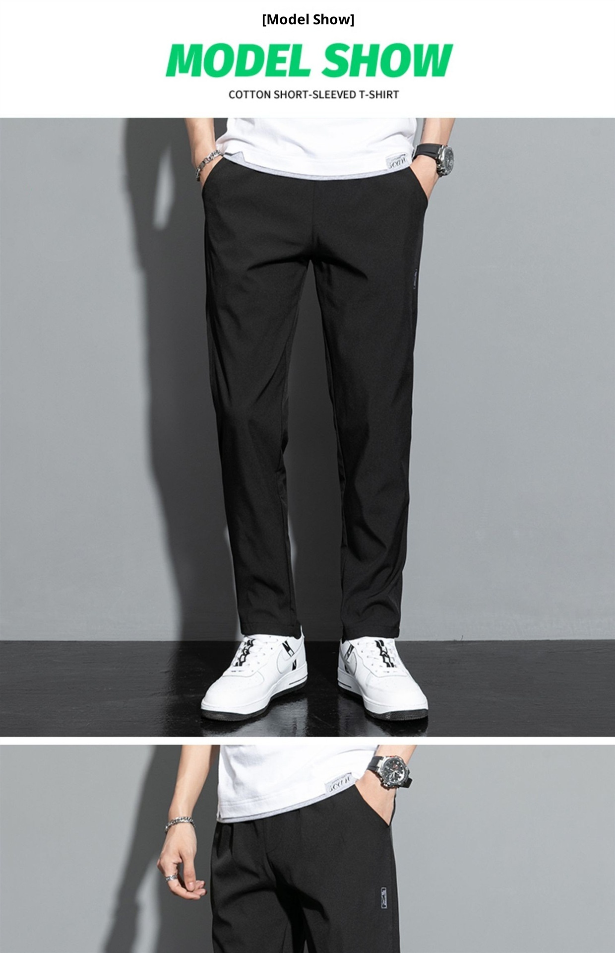 Pantaloni sportivi da uomo elasticizzati, casual, lunghi, larghi, sottili, in seta ghiacciata, dritti, ad asciugatura rapida e traspiranti_voghion.com