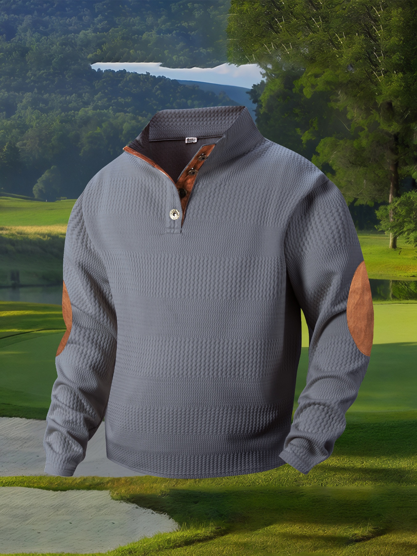 Polo décontracté à manches longues et col montant pour homme, collection printemps-automne 2025. Taille européenne._voghion.com