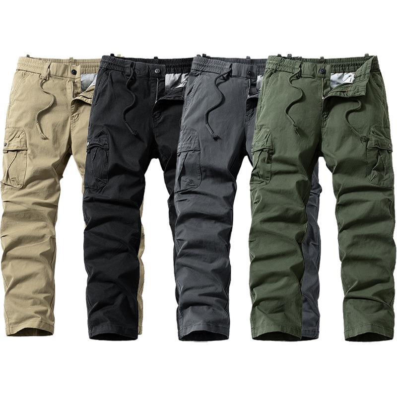 boy New Retro Cargo For Men Multi-Pocket Loose Straight Men's Casual High-End Export Sports Pants_voghion.com