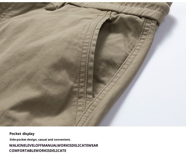 boy New Retro Cargo For Men Multi-Pocket Loose Straight Men's Casual High-End Export Sports Pants_voghion.com