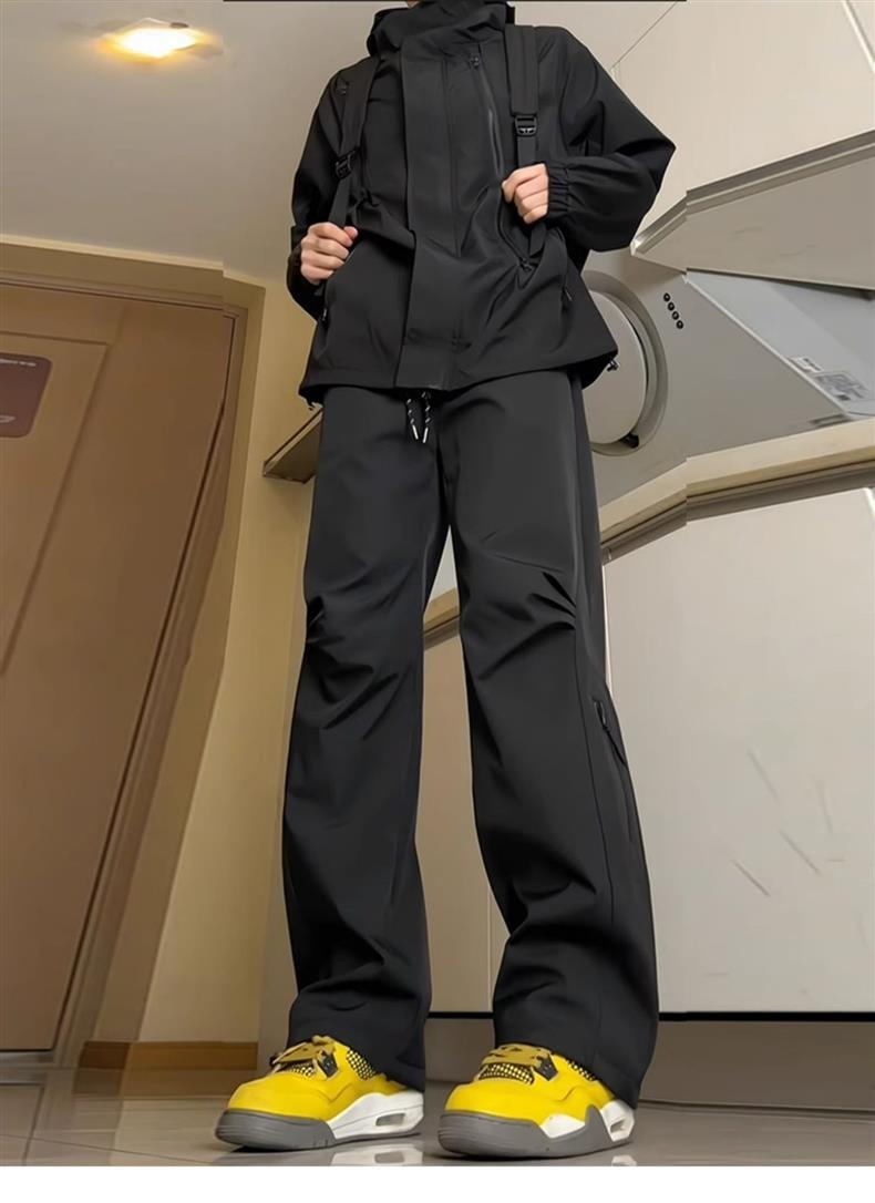 Pantaloni da trekking impermeabili antipioggia per uomo, autunnali e invernali, foderati in pile, funzionali in stile americano_voghion.com