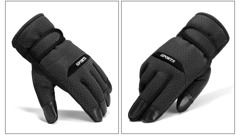 001 Guanti da sci da moto invernali da uomo in cotone, caldi, spessi, antivento, antifreddo, antiscivolo_voghion.com