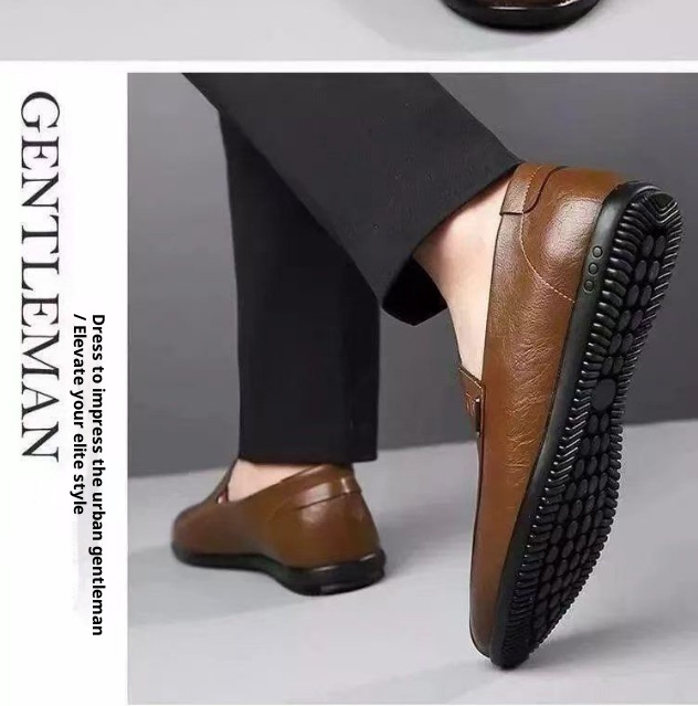 Voyage Voyage 2025 New Factory Direct Men's Loafers Breathable Casual Shoes Comfortable Leather Soft Sole Non-Slip Men_voghion.com