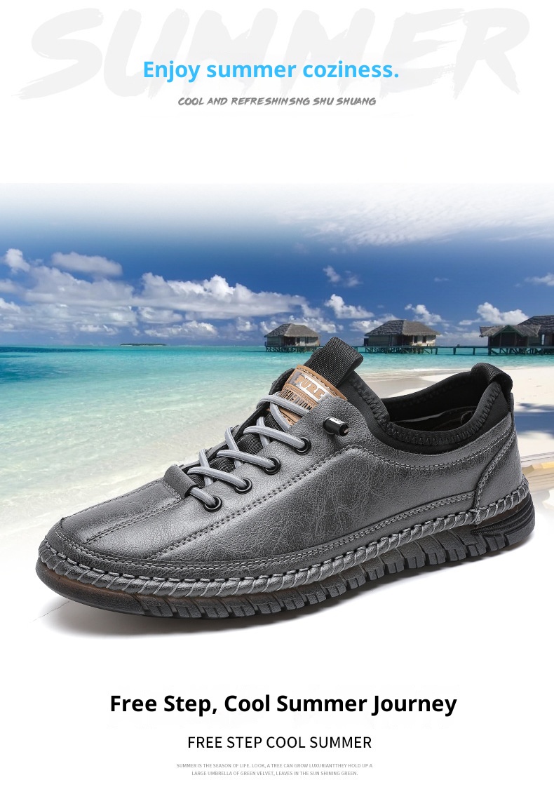 Voyage Voyage 2024 Spring And Autumn New Men's Casual Shoes Handmade Leather Soft Sole Slip-On Loafers 1102_voghion.com