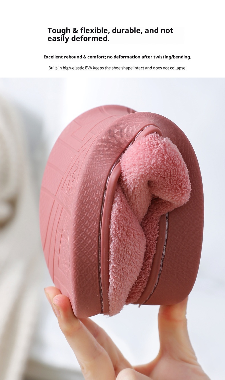 Zees Autumn Winter Women's Cotton Couple Cartoon Home Thick Sole Korean Style Warm Maternity Shoes Non-Slip Men's Wool_voghion.com