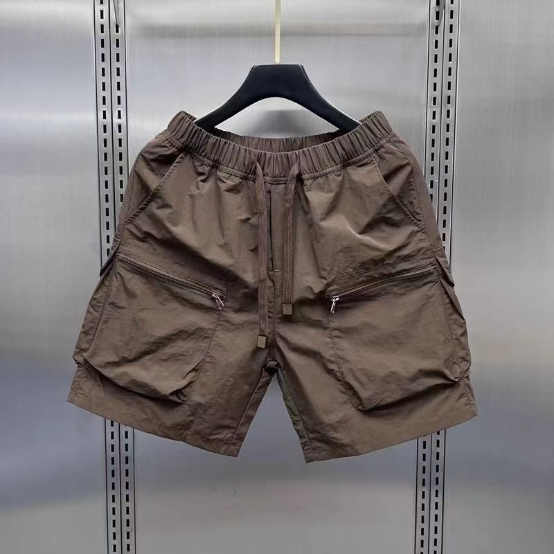 boy Summer Thin Cargo For Men, Loose Casual Five-Point Shorts, Quick-Dry Outdoor Pocket Zipper Breathable Mid-Length Shorts_voghion.com
