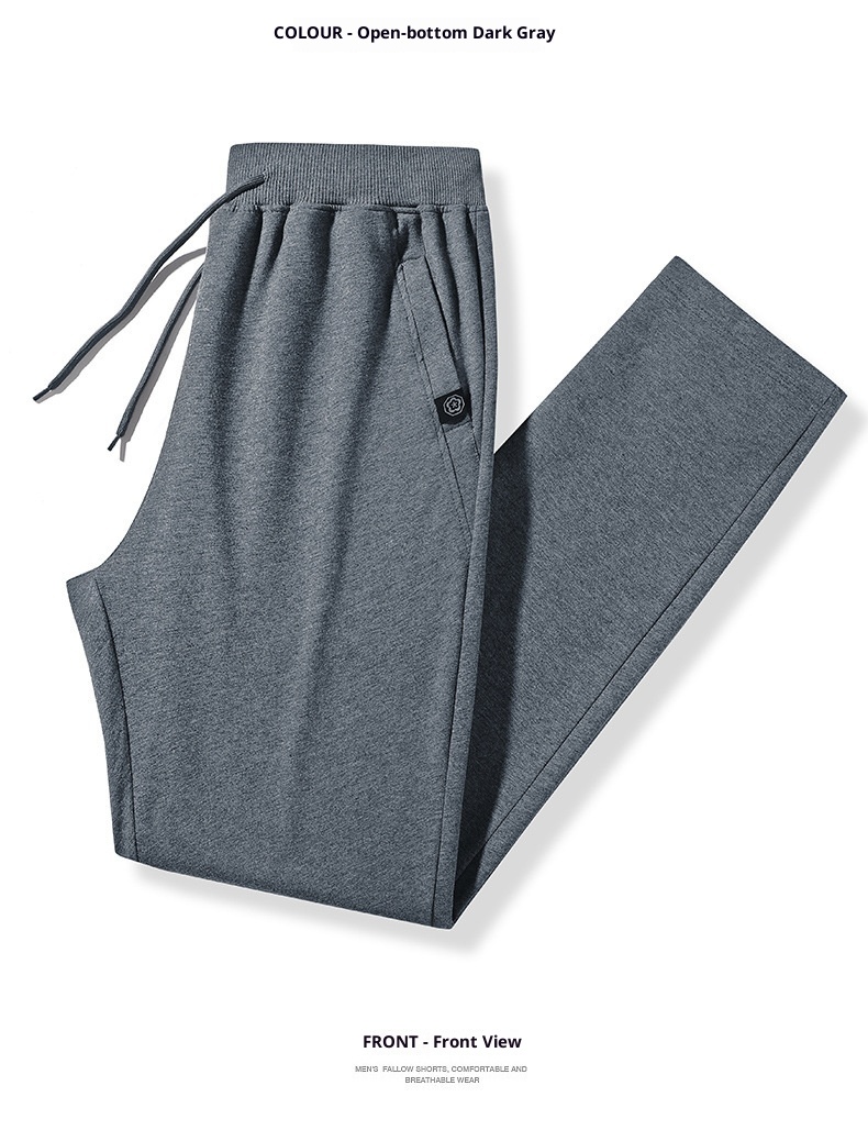 Pantaloni della tuta da uomo in puro cotone, autunnali e invernali, alla moda, larghi e dritti, sportivi, da lavoro, casual, lunghi_voghion.com