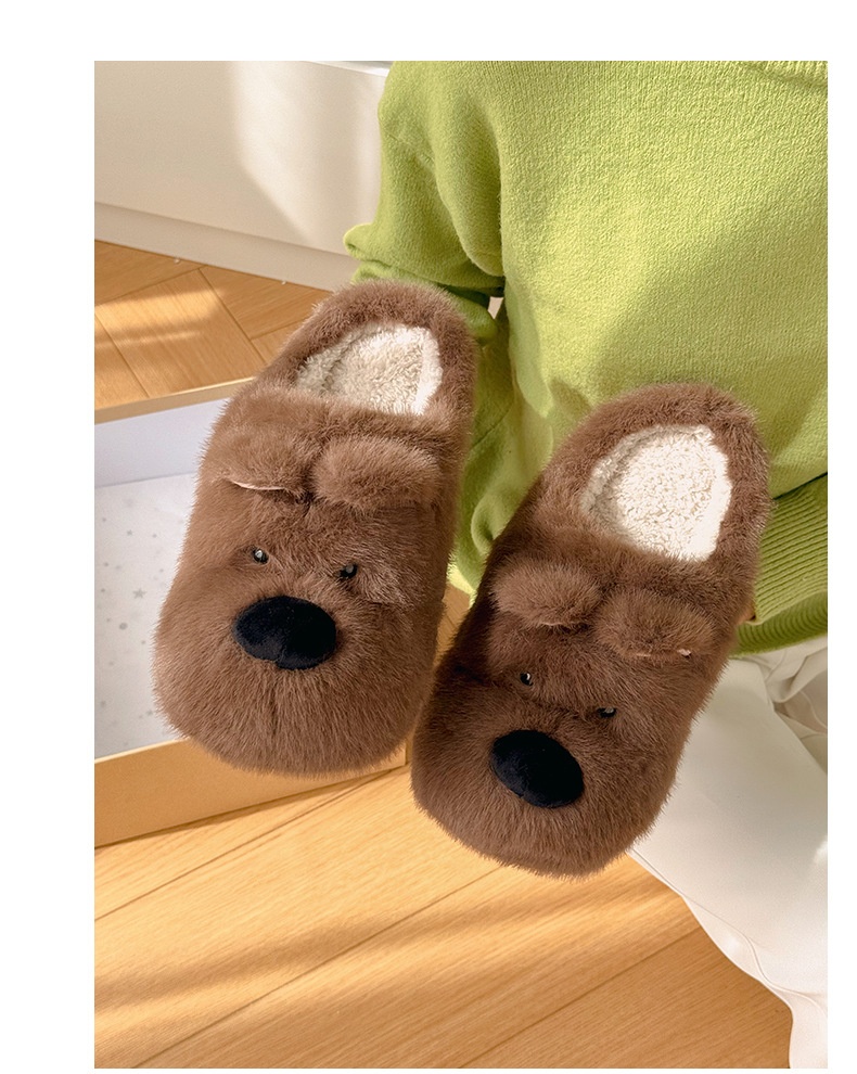 Zees Qidan Shoes Factory Cartoon Cotton For Women Winter Cute Puppy Home Indoor Plush Warm Non-Slip Furry Slippers_voghion.com