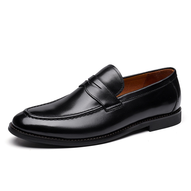 Voyage Voyage Summer Business Casual Thick-Soled Loafers Genuine Leather Slip-On Shoes Men's Top Layer Cowhide_voghion.com