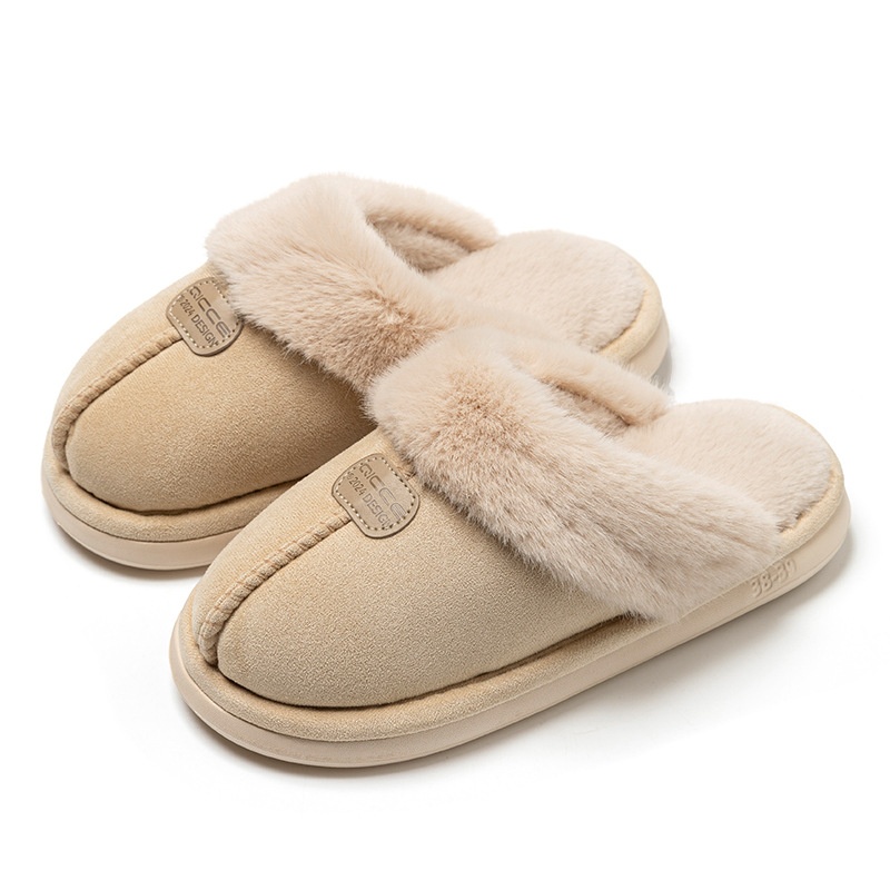 Zees Qingchen 2025 Winter New Fleece Floor Mop For Women, Plush Warm Indoor Thick Sole Non-Slip Cotton Slippers_voghion.com