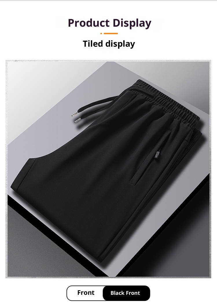 boy FICAKLON Spring Autumn Pants For Men, Middle-aged Men's Sports Elastic Waist, Casual Pants, Comfortable And Versatile_voghion.com