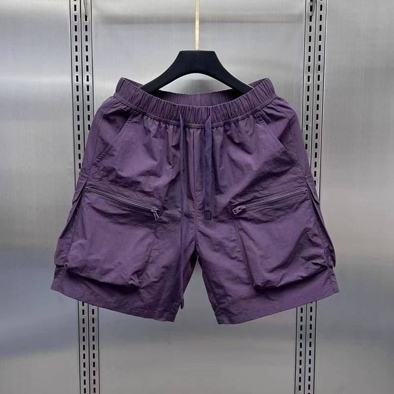 boy Summer Thin Cargo For Men, Loose Casual Five-Point Shorts, Quick-Dry Outdoor Pocket Zipper Breathable Mid-Length Shorts_voghion.com
