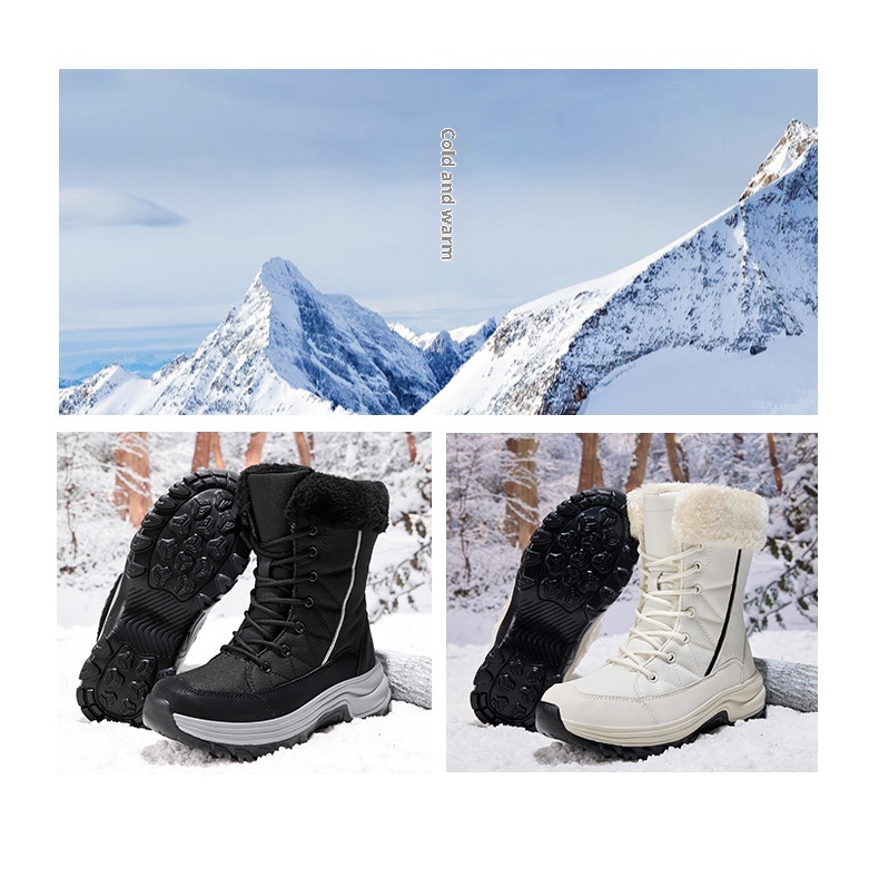 Zees Women's Boots With Fleece Lining, Thickened, Subzero Cold Resistant, Thick Sole, Waterproof, Non-Slip, Northeastern_voghion.com