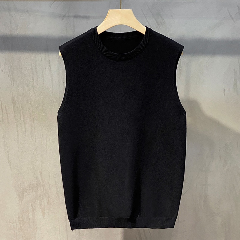 ragazzo Ragazzo Ragazzo Ragazzo 2022 Autunno Inverno Nuovo Senza Maniche Lavorato a Maglia Stile Coreano Leggero Maturo Casuale Largo Girocollo Maglione Gilet Per Uomo_voghion.com