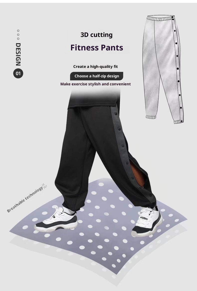 Pantaloni da jogging casual da uomo, lunghi, estivi, sottili, di tendenza nazionale, con bottoni, per ragazzi e ragazze_voghion.com