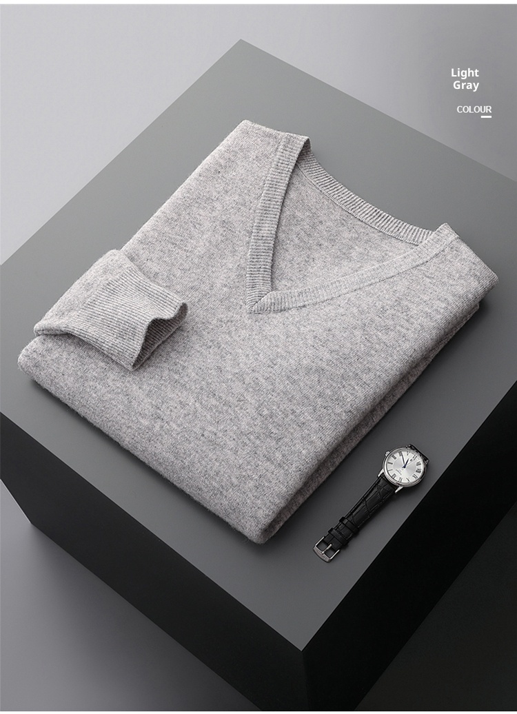 ragazzo ragazzo ragazzo autunno inverno nuovo 100% puro uomo scollo a V giovane maglia casual strato di base in lana maglione con scollo a cuore_voghion.com