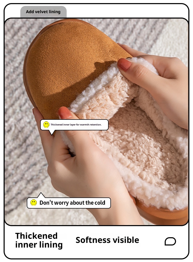 Zees New Cross-Border Foreign Trade Men Winter Fleece-Lined Warm Home Shoes Non-Slip Lamb Wool Cotton Slippers For Women_voghion.com