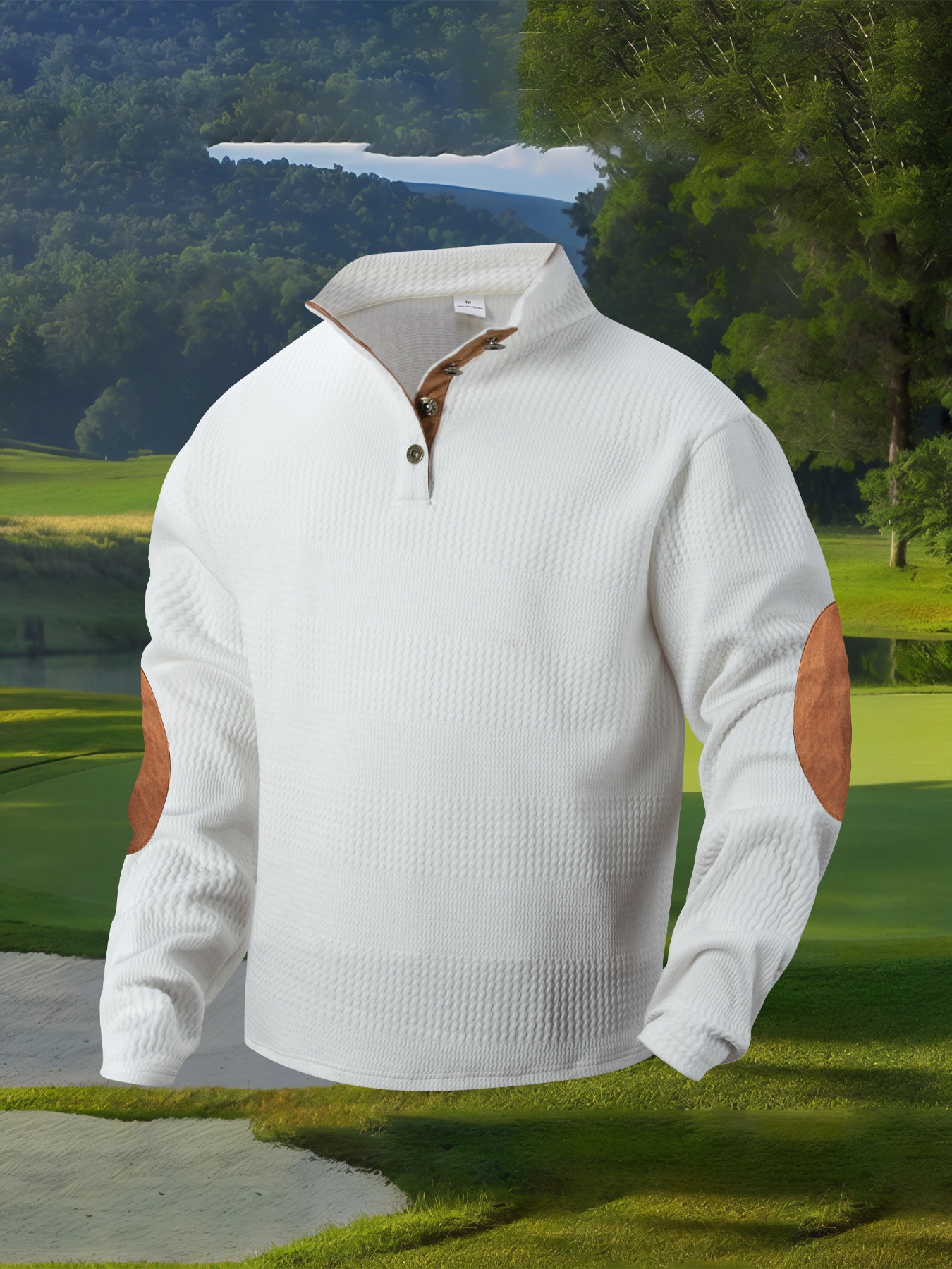 Polo décontracté à manches longues et col montant pour homme, collection printemps-automne 2025. Taille européenne._voghion.com