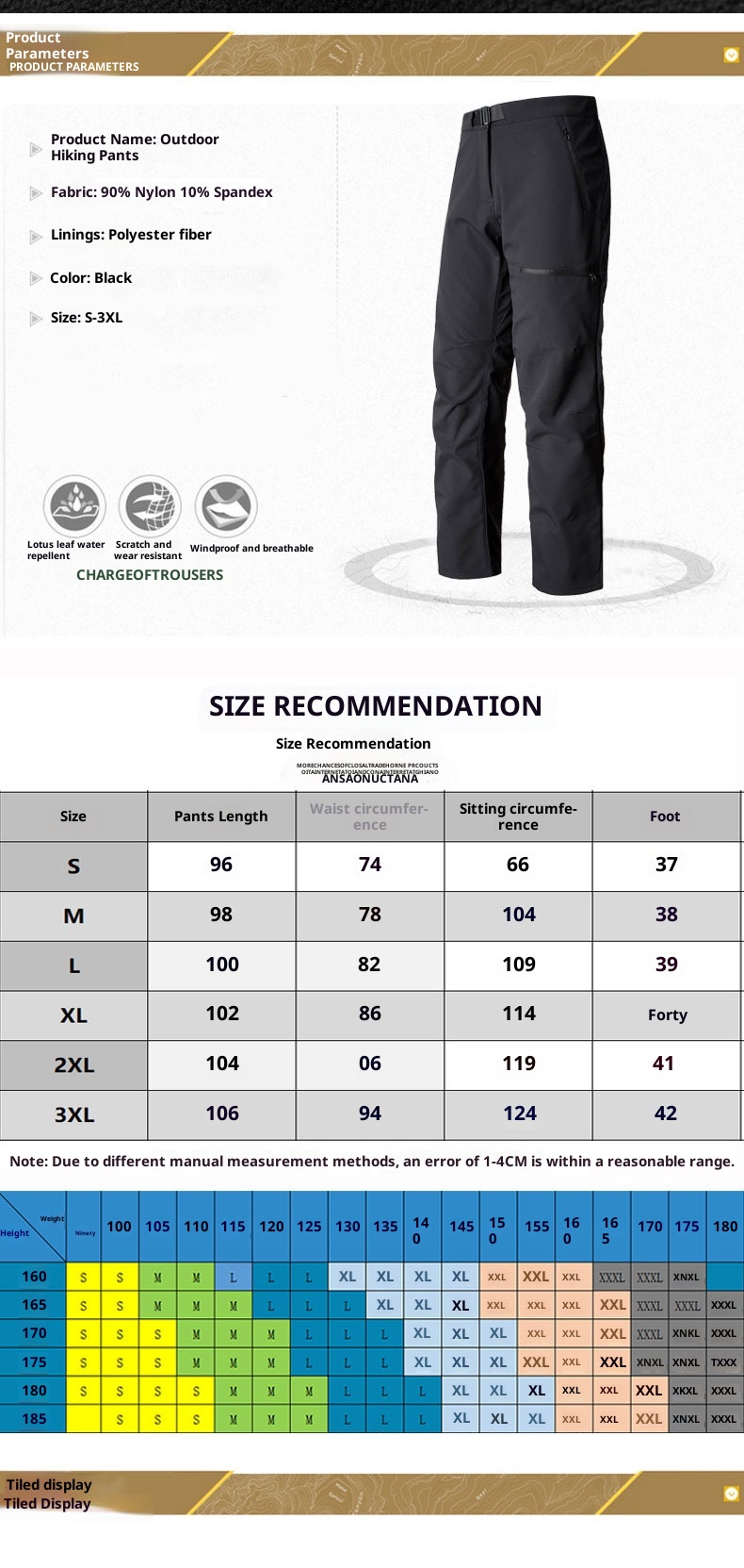 boy Men's Wear-Resistant Hiking Waterproof Windproof Sports Fashion Youth Straight-Leg Long Outdoor Casual Tactical Pants_voghion.com